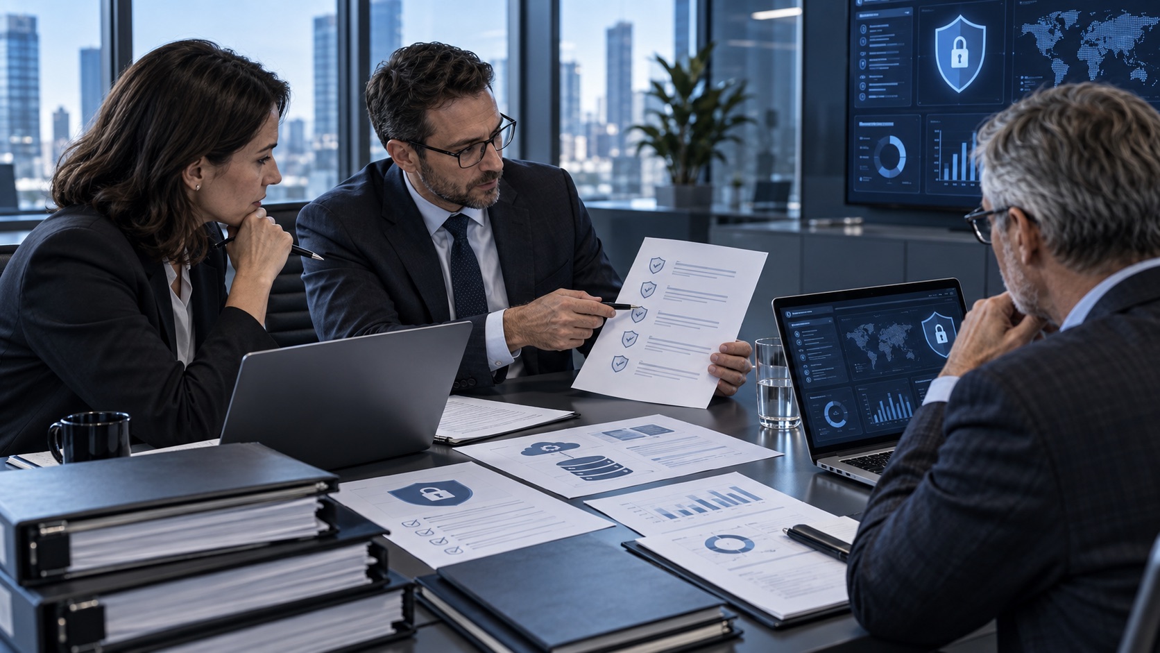 Equipo revisando documentación y evidencias de controles de ciberseguridad